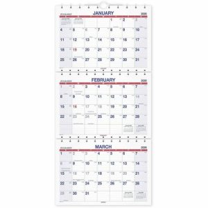 AT-A-GLANCE  Wall Calendar, 3Mth View, 14Mth Dec-Jan, Cream