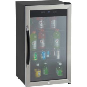 Avanti  Beverage Cooler, 3.1CF, Glass Door, BK/SR
