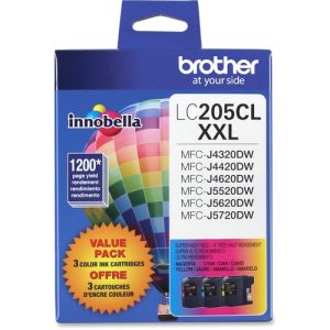 Brother Ink Cartridges, 1200 Page Yield, 3/PK, CYN/MA/YW