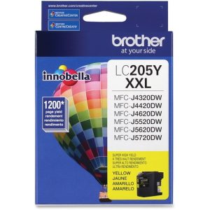 Brother Ink Cartridge, f/LC205, 1200 Page Yield, Yellow