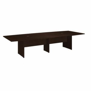 Bush Business Furniture  Table,Boat Top,Wood Base,120"x48"x28.65",Mocha Cherry