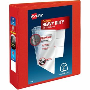 Avery  View Binder, Hvy-dty, EZD Ring, 2" Cap, Red