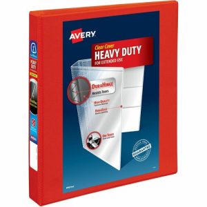 Avery  View Binder, Hvy-dty, EZD Ring, 1" Cap, Red