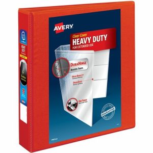 Avery  View Binder, Hvy-dty, EZD Ring, 1-1/2" Cap, Red