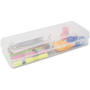 Advantus Corp.  Pencil Box, 2.5"x12.38"x5.62", Clear