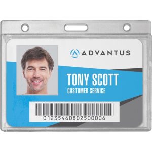 Advantus Corp. Badge Holders, Horizontal, 3-3/8"x2-1/8" Insert, 25/BX, CL