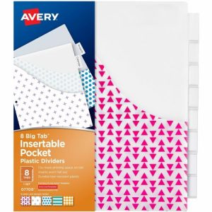 Avery  Dividers,Insertable,8-Tab,3HP,9-1/4"x11-1/8",36Sets/CT,MI