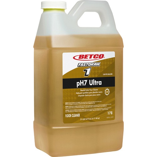 Betco Corporation Floor Cleaner,Neutral,Conc,Liquid,FastDraw 1, 2L,Yellow