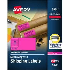 Avery  Shipping Labels, 10UP, 2"x4",100Shts,1000Lbls/BX,NE/MA