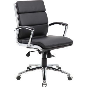 Boss Office Products  Chair, Executive, Mid Back, 27"Wx27"Dx37"H, Black