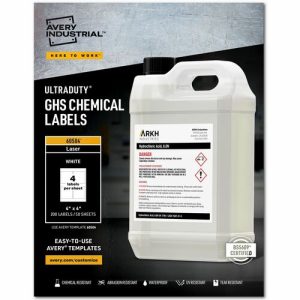 Avery  Labels, GHS Chemical, Laser, 4"x4", 200/BX, White