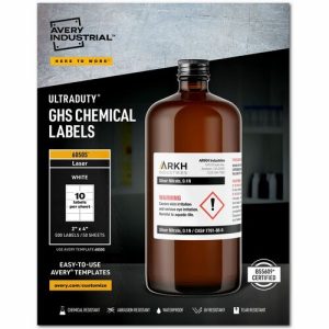 Avery  Labels, GHS Chemical, Laser, 2"x4", 500/BX, White