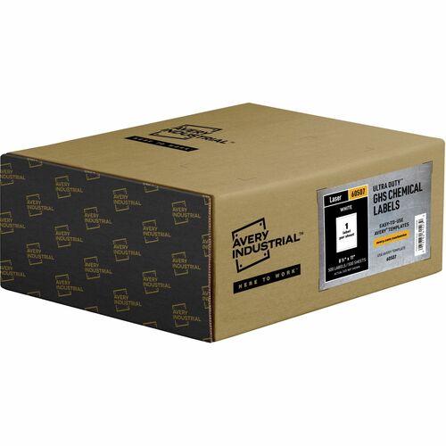 Avery Labels, GHS Chemical, Laser, 8-1/2"x11", 500/BX, White