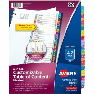 Avery  Ready Index Dividers, 1-Set, A-Z Tabs, 26/ST, Multi