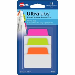 Avery  Tabs, Repositionable, 2-Sided, 2"x1-1/2", 48/PK, NE