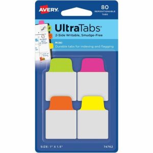 Avery  Ultra Mini Tabs, 1"x1-1/2", 80/PK, Neon