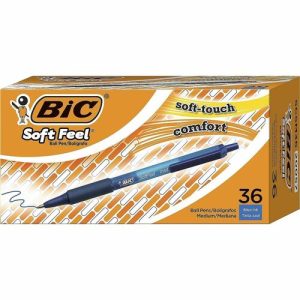 Bic Retractable Ballpoint Pen, Med Pt, 36/BX, Blue Barrel/Ink