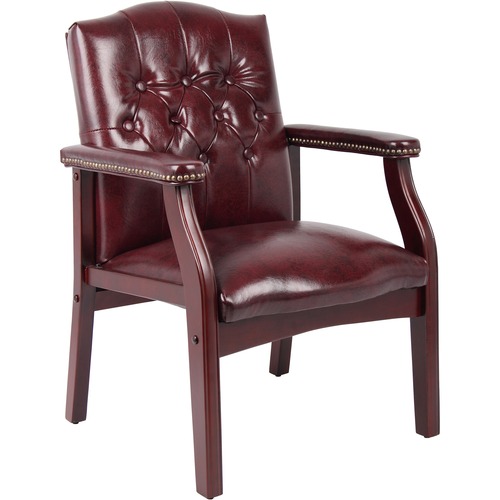 Boss Office Products Chair,w/Arms,Vinyl,24.5"x27"x35.5",BY