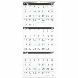 AT-A-GLANCE Mthly Wall Calendar, 14Mths Dec-Feb, 12"x27-1/8", Black