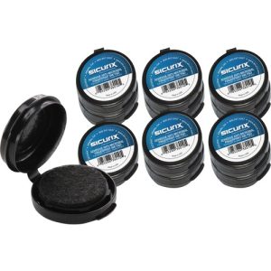 Baumgartens  Finger Print Pad,AdhBack,1-1/2"x1-1/2"x1/2",12/CT,BK/BK Ink