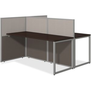 Bush Business Furniture  Desks,2-Person,w/Panels,60"x60"x44-7/8",Mocha Cherry