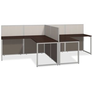 Bush Business Furniture  Desks,w/Returns/Panels,2-Person,119"x60"x44-78",Mocha Cherry