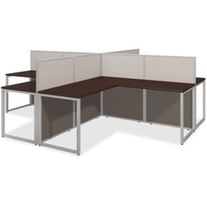 Bush Business Furniture  Desks,4-Person,w/Panels,120"x120"x45",MOCY
