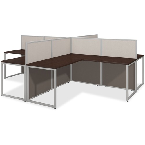 Bush Business Furniture Desks,4-Person,w/Panels,120"x120"x45",MOCY