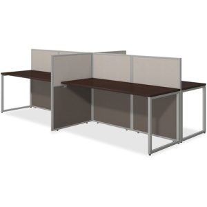 Bush Business Furniture  Desks,w/Panels,4-Person,Open,119"x60"x44-7/8",Mocha Cherry