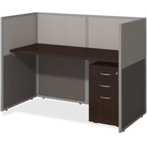Bush Business Furniture  Desk,w/Pedestal/Panels,Closed,61"x30-1/2"x45",Mocha Cherry