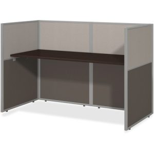 Bush Business Furniture  Desk,w/Panels,Closed,61"x30-1/2"x45",Mocha Cherry
