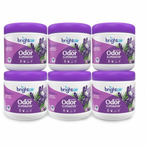 Bright Air Air Freshener, Lavender/Fresh Linen, 14oz, 6/CT