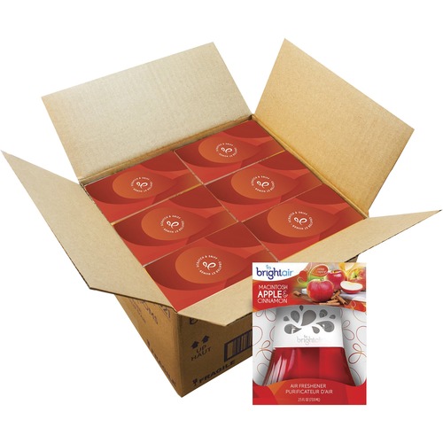 Bright Air Air Freshener Scented Oil,Macint Apple/Cinnamon,2.5oz,6/CT