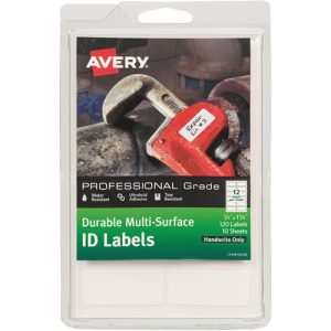 Avery  Professional-Grade Durable ID Labels, 10Shts, 120/PK, WE