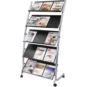 Alba, Inc  Display, f/Literature, Mobile, 36-7/10"x20"x65-7/20", BK/GY