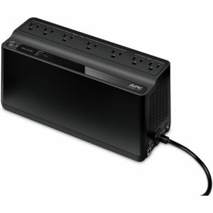 American Power Conversion  UPS Backup System,7Outlet,600VA,Surge,10.75"x4.33"x5.5",BK
