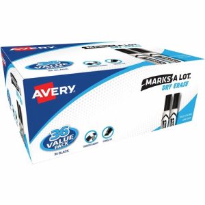 Avery Dry-erase Markers, Desk Style, Chisel Tip, 36/BX, Black Ink