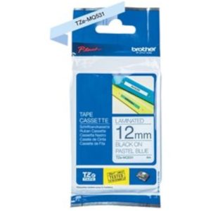 Brother  Label Tape,Laminated,f/P-touch,0.47"x26.2',BlackonPastelBlue