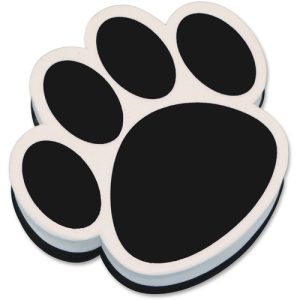 Ashley Productions, Inc.  Whiteboard Eraser, Magnetic, Paw Design, 3-3/4", Black