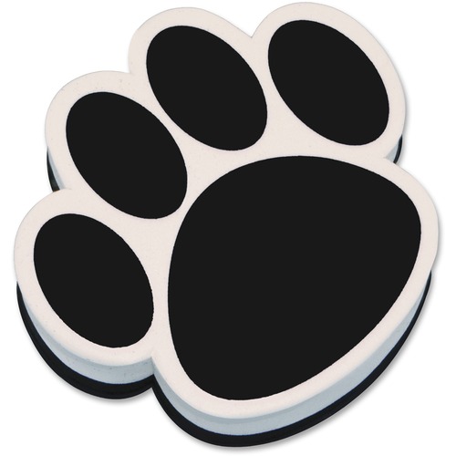 Ashley Productions, Inc. Whiteboard Eraser, Magnetic, Paw Design, 3-3/4", Black