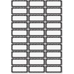 Ashley Productions, Inc.  Dots Nameplate Magnets, 30/Pack, Black/White