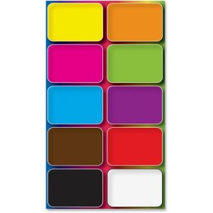 Ashley Productions, Inc. Mini Whiteboard Erasers Colors, 2"x1-1/2"x3/4", 10/PK, MI