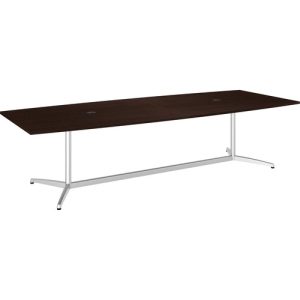 Bush Business Furniture  Table,Boat Top,Metal Base,120"x48"x28.65",Mocha Cherry/SR