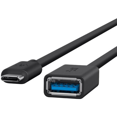 Belkin Adapter, 3.0 USB-C to USB-A, 2/5"Wx7/10"Lx5-1/2"H, Black