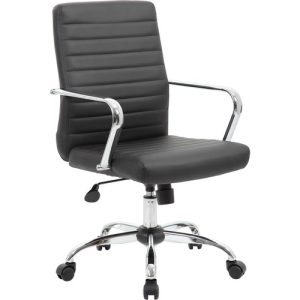 Boss Office Products  Chair,Chrome Arms,Adjustable,25"x25"x38",BK