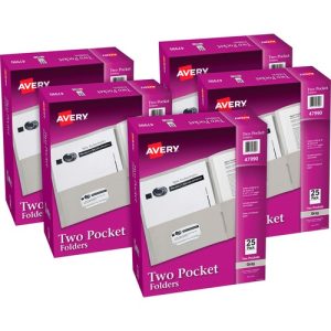 Avery  2-Pocket Folder, Letter-size, 20Sh/Pocket, 125/CT, Gray