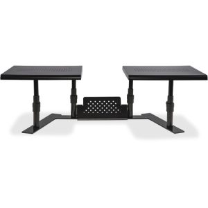 Allsop  Dual Monitor Stand, Steel, 32"Wx14"Dx6-1/10"-8-2/5", Black