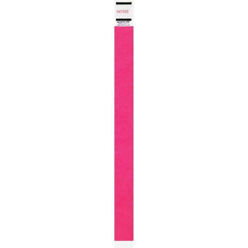 Advantus Corp. Wristbands, Tyvek, Seq Numbered, 500/PK, Neon Pink