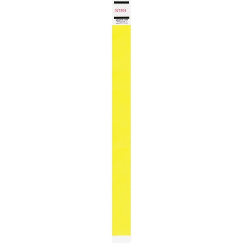 Advantus Corp. Wristbands, Tyvek, Seq Numbered, 500/PK, Neon Yellow
