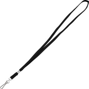 Advantus Corp. Lanyards, w/Metal Clasp, 3/8"Thick, 36"L, 100/Box, Black